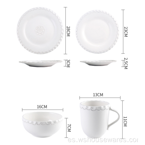 Conjunto de cena de porcelana al porcelano al por mayor de estilo nuevo estilo